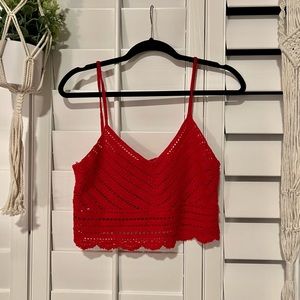 Crochet red H&M crop top